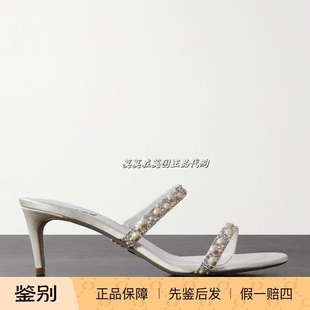 RENE 珍珠缀饰缎布6CM高跟凉鞋 CAOVILLA 气质 9折时尚 英国代购