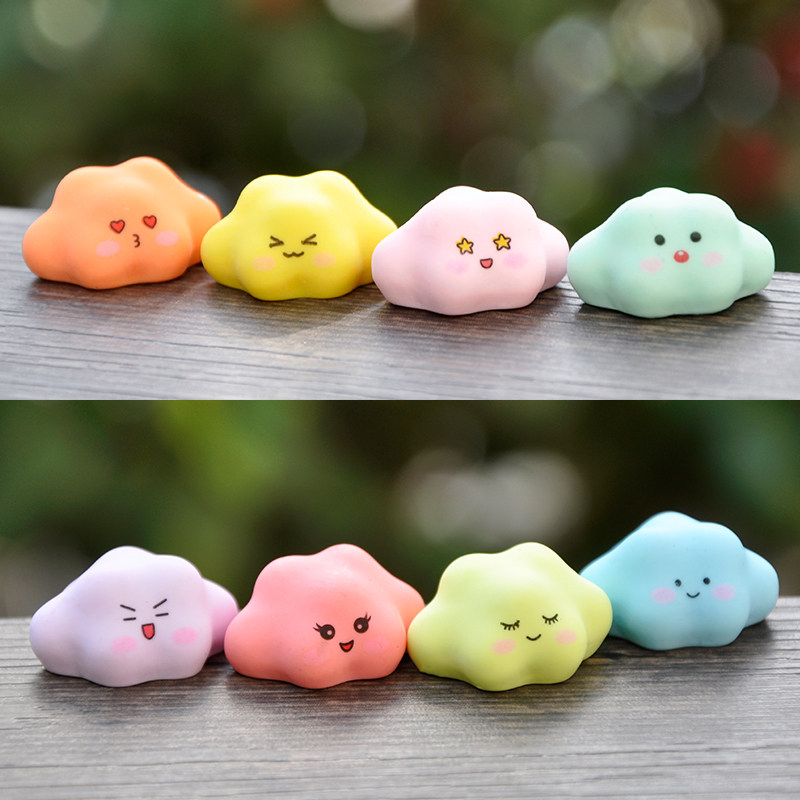 新品迷你仿真夜光彩色云朵模型潮玩盲盒diy手工自制滴胶装饰配件