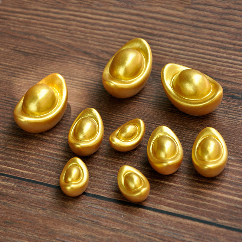 超迷你仿真金元宝摆件搞笑小礼品树脂工艺品摆件可爱假元宝装饰品