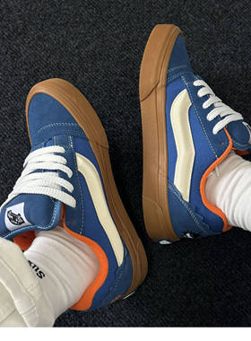 knu skool刺绣小蓝橘咖底黑白灰蓝棕色胖胖面包鞋复古男女休闲鞋