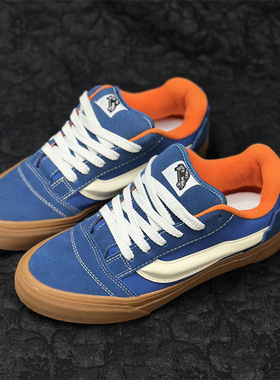 Knu skool复古美式休闲鞋蓝橙色刺绣美式街头胖胖面包鞋滑板鞋