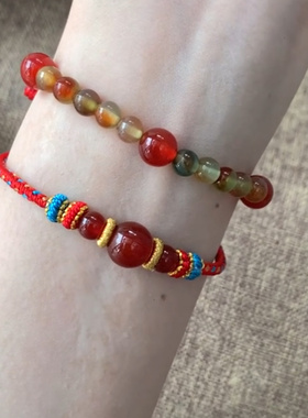 新中式国风仿红玛瑙好运手串手绳