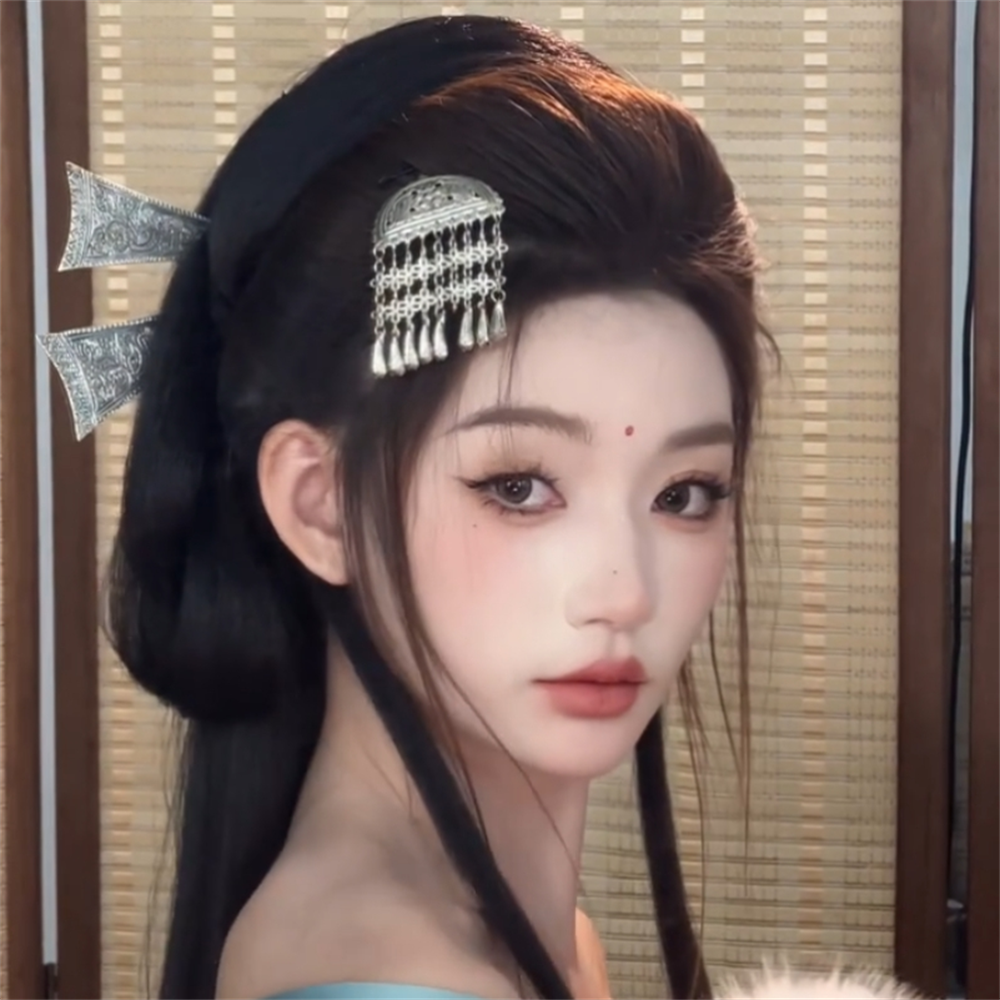 民族风苗银流苏发簪高级感头饰