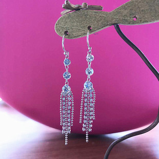 新光饰品耳线气质韩国简约镶钻耳环百搭流苏长款个性耳钉吊坠耳坠