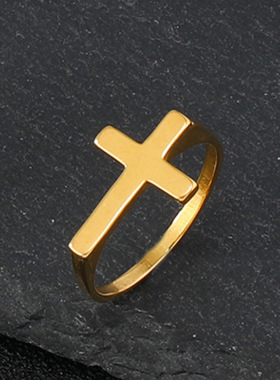 欧美爆款不锈钢十字架戒指