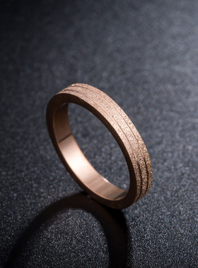 新款钛钢玫瑰金女戒11
