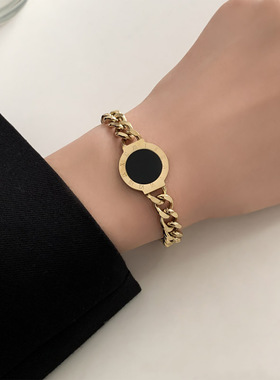 新款欧美街拍嘻哈潮流粗链条圆形