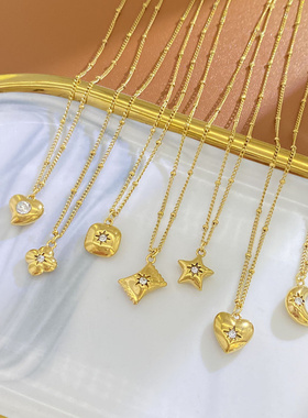 通体钛钢爱心项链4664