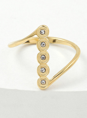 跨境热销异形微镶钻钛钢戒指