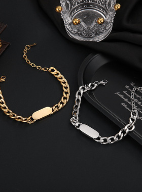 欧美潮牌粗链条手链01