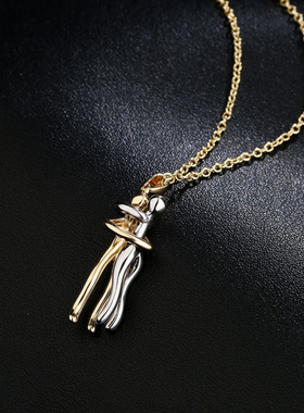 新款钛钢双色情侣项链