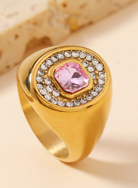 欧美复古宫廷风微镶锆石戒指