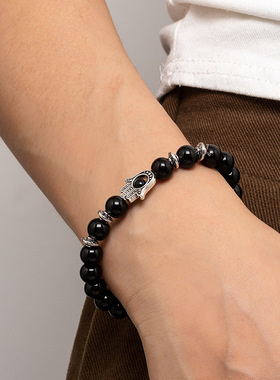 复古法蒂玛之手手掌手链 欧美流行饰品圆珠夹片串珠手串