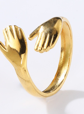 钛钢情侣对戒简约开口戒指