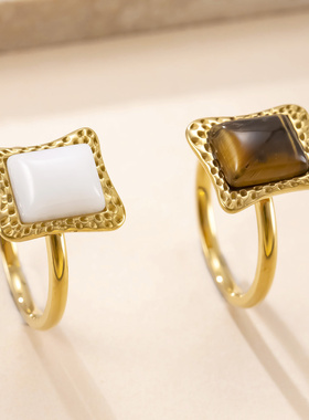 跨境轻奢复古镀金情侣对戒