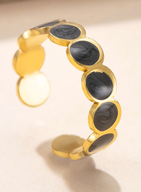 跨境不锈钢18K镀金爱心戒指