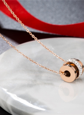 欧美创意钛钢镶钻锁骨链