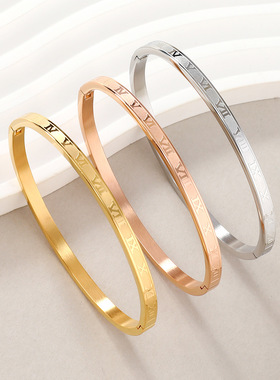 跨境爆款钛钢罗马数字手环