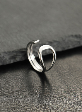 跨境不锈钢可调镂空几何戒指