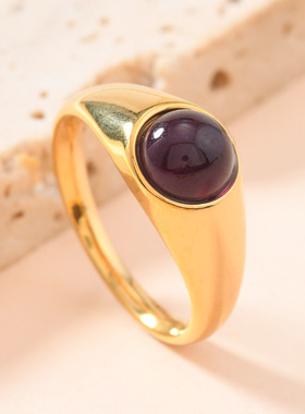 跨境宫廷风不锈钢镶石钛钢戒指