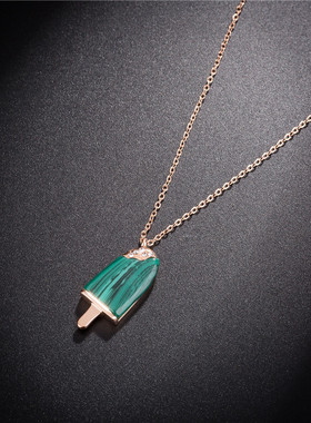 钛钢玫瑰金冰棍项链女欧美时尚