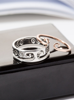 新款钛钢双色戒指女65