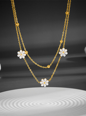 白贝小雏菊双层项链33