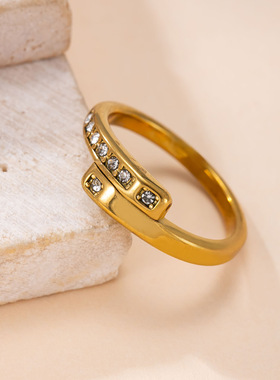 韩版小众高级镀金尾戒