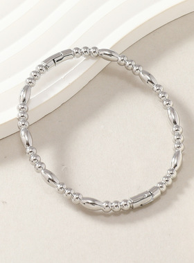 跨境热卖钛钢竹节水滴手镯