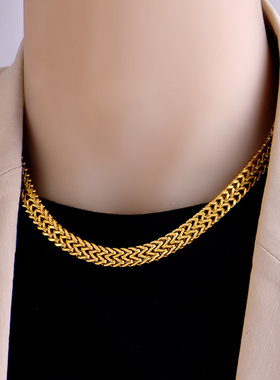 钛钢双层不锈钢项链16