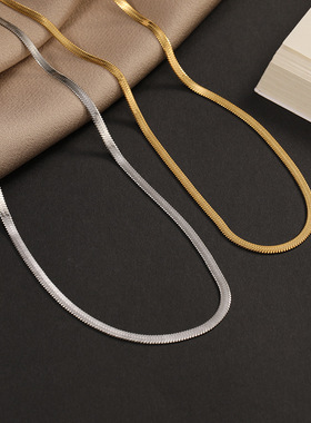 新款经典蛇骨链项链女士简约锁