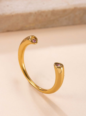 跨境新款镶钻开口戒指