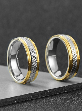 简约朋克不锈钢男戒00