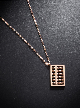 新款创意金算盘锁骨链女玫瑰金