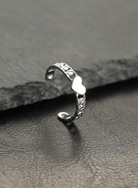 跨境新品不锈钢柳叶心形钛钢戒指
