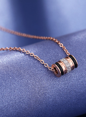 创意钛钢项链女款玫瑰金