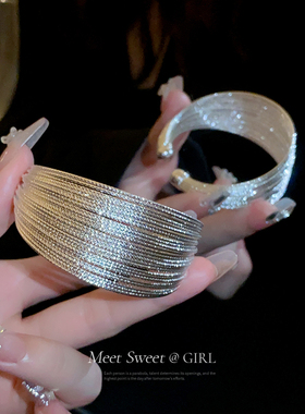 日韩开口宽边复古气质手镯