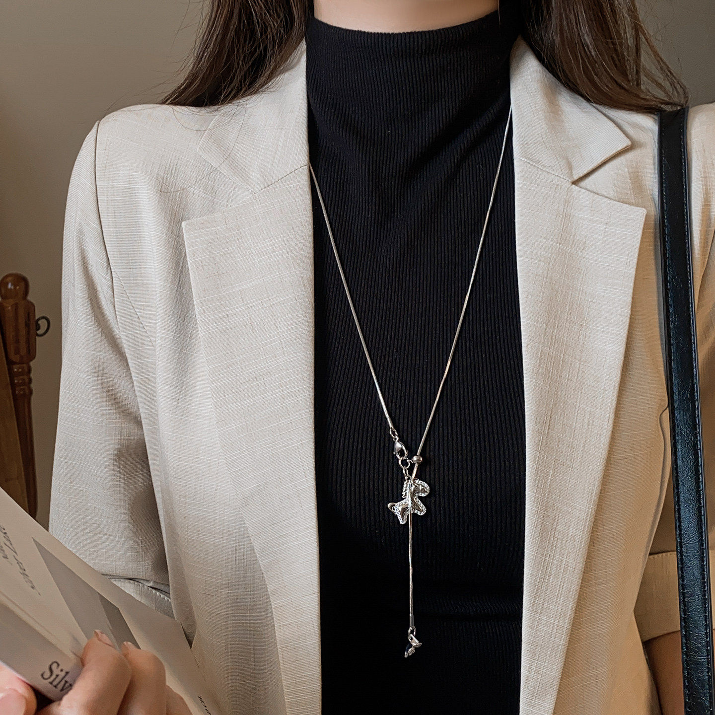 小马吊坠长款项链女款毛衣链大气高档高级感脖子配饰品时尚精致感,饰品/流行首饰/时尚饰品新,项坠/吊坠,淘宝优惠券,粉丝福利购,淘宝优惠卷