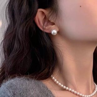 fever同款珠珠耳钉女款大珠珠耳钉女士新款耳饰珠珠气质高级简约