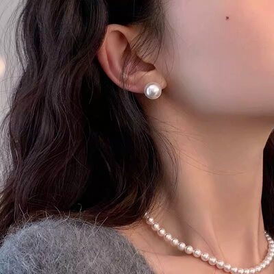 日韩风气质大珠珠耳钉