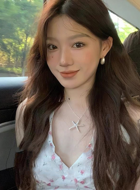 极简冷淡风银色海星项链女日常百搭星星锁骨链甜酷颈链
