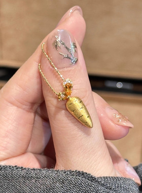 轻奢小众闪钻胡萝卜锁骨链女款