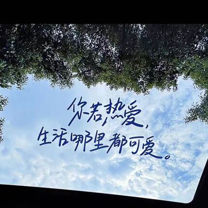你若热爱生活哪里都可爱天窗贴纸网红文字车贴创意励志挡风装饰贴