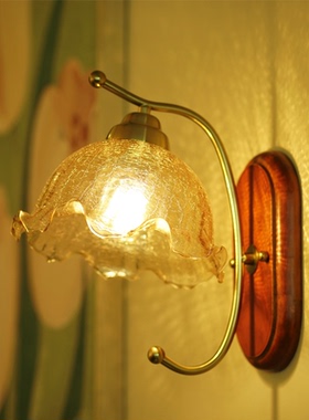 走廊过道灯美式复古法式玻璃中式客厅床头主卧室内中古楼梯墙壁灯