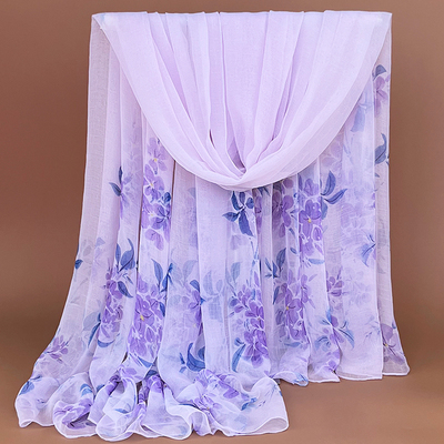 高档新款印花围巾秋冬长款鳄鱼丝巾百搭纱巾时尚洋气防晒沙滩披肩