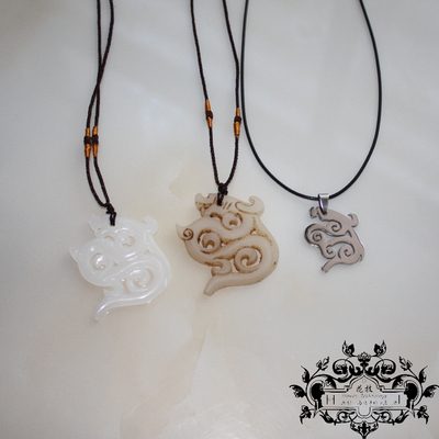 龙纹钛钢古装颈链动漫勾玉