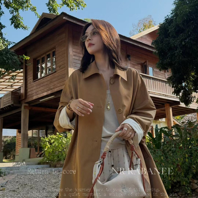 七七款爆款风衣外套经典宽松百搭中长风衣(不含下装+内搭)BR0057