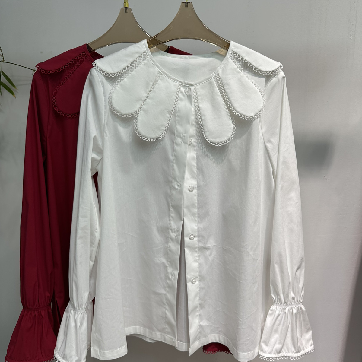 七七设计高档锦棉面料精致做工花瓣领设计美轮美奂小衫YS178-G401