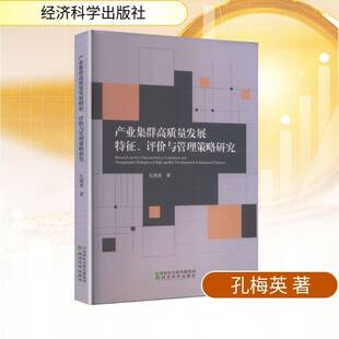 正版书籍 产业集群高质量发展特征、评价与管理策略研究孔梅英经济科学出版社图书  人天书店畅销书排行榜