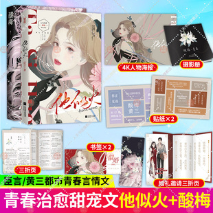 花火先婚后爱强强结合军婚甜宠文言情小说 他似火 晋江文学青春校园言情小说 2册 魅丽图书畅销书籍 酸梅